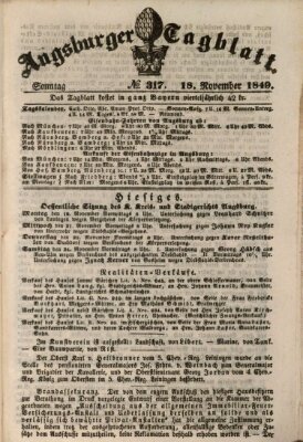 Augsburger Tagblatt Sonntag 18. November 1849