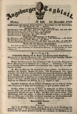 Augsburger Tagblatt Montag 19. November 1849