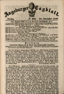 Augsburger Tagblatt Dienstag 20. November 1849