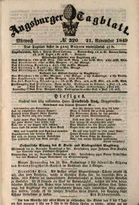 Augsburger Tagblatt Mittwoch 21. November 1849