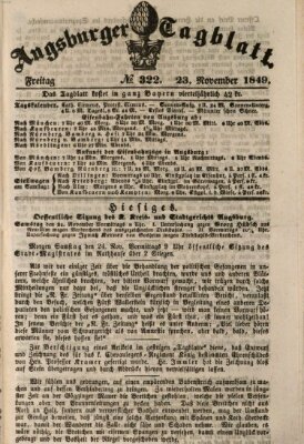 Augsburger Tagblatt Freitag 23. November 1849