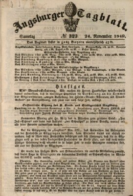 Augsburger Tagblatt Samstag 24. November 1849