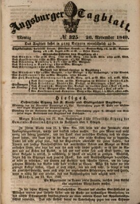 Augsburger Tagblatt Montag 26. November 1849