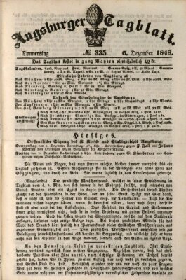 Augsburger Tagblatt Donnerstag 6. Dezember 1849