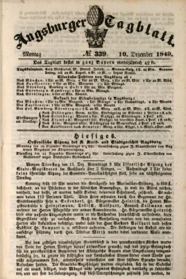 Augsburger Tagblatt Montag 10. Dezember 1849