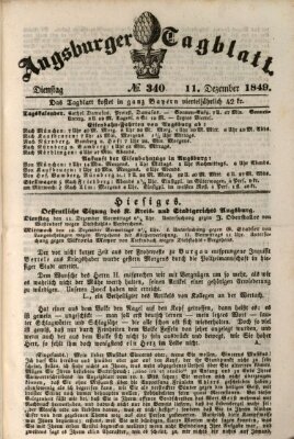 Augsburger Tagblatt Dienstag 11. Dezember 1849