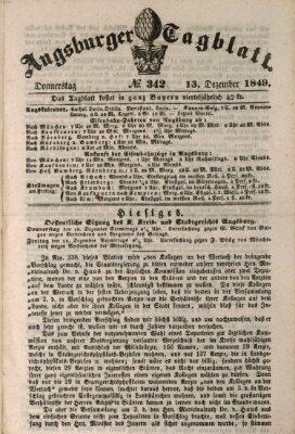 Augsburger Tagblatt Donnerstag 13. Dezember 1849