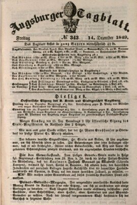 Augsburger Tagblatt Freitag 14. Dezember 1849