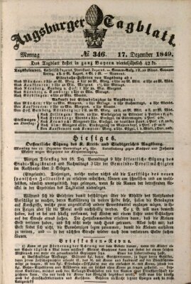 Augsburger Tagblatt Montag 17. Dezember 1849