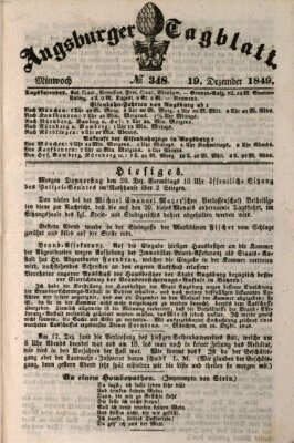 Augsburger Tagblatt Mittwoch 19. Dezember 1849