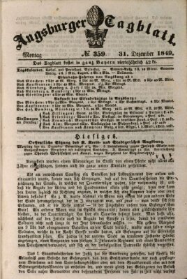 Augsburger Tagblatt Montag 31. Dezember 1849