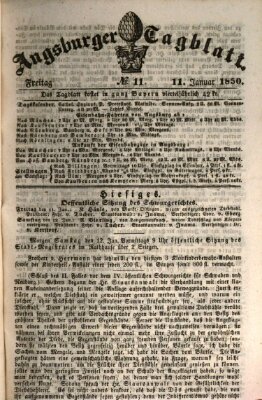 Augsburger Tagblatt Freitag 11. Januar 1850