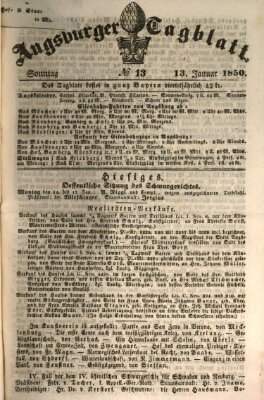 Augsburger Tagblatt Sonntag 13. Januar 1850