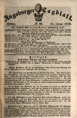 Augsburger Tagblatt Freitag 18. Januar 1850