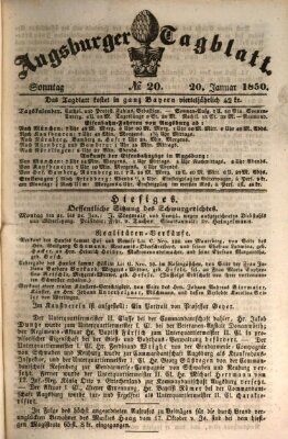 Augsburger Tagblatt Sonntag 20. Januar 1850