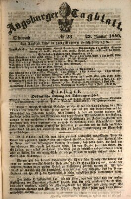 Augsburger Tagblatt Mittwoch 23. Januar 1850