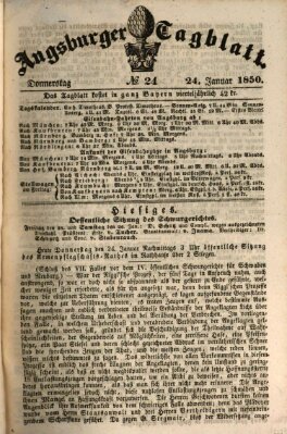 Augsburger Tagblatt Donnerstag 24. Januar 1850