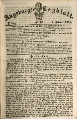 Augsburger Tagblatt Freitag 1. Februar 1850