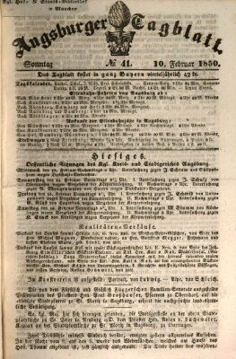 Augsburger Tagblatt Sonntag 10. Februar 1850