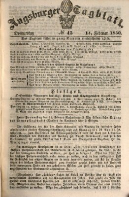 Augsburger Tagblatt Donnerstag 14. Februar 1850