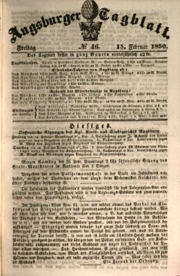 Augsburger Tagblatt Freitag 15. Februar 1850