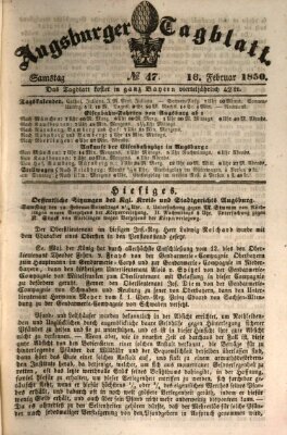 Augsburger Tagblatt Samstag 16. Februar 1850