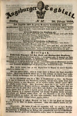 Augsburger Tagblatt Dienstag 26. Februar 1850