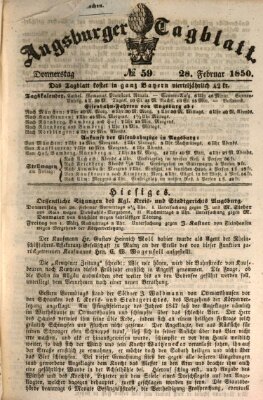 Augsburger Tagblatt Donnerstag 28. Februar 1850