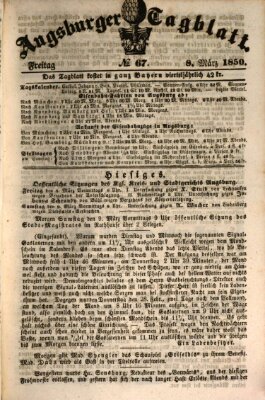 Augsburger Tagblatt Freitag 8. März 1850