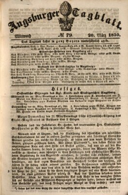 Augsburger Tagblatt Mittwoch 20. März 1850