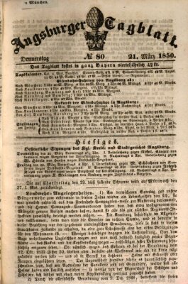 Augsburger Tagblatt Donnerstag 21. März 1850