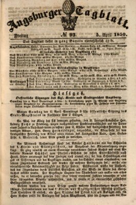 Augsburger Tagblatt Freitag 5. April 1850