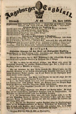 Augsburger Tagblatt Mittwoch 10. April 1850