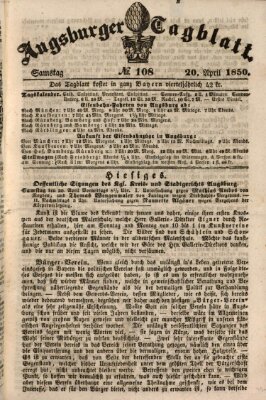 Augsburger Tagblatt Samstag 20. April 1850