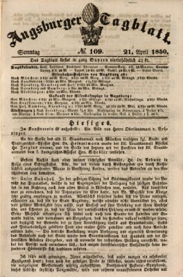 Augsburger Tagblatt Sonntag 21. April 1850