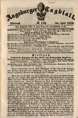 Augsburger Tagblatt Mittwoch 24. April 1850