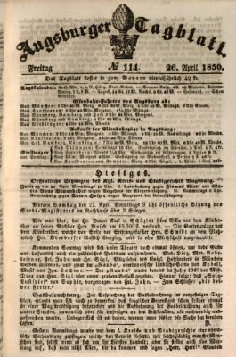 Augsburger Tagblatt Freitag 26. April 1850