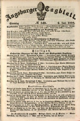 Augsburger Tagblatt Sonntag 2. Juni 1850