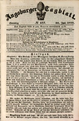 Augsburger Tagblatt Sonntag 30. Juni 1850