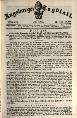 Augsburger Tagblatt Mittwoch 3. Juli 1850