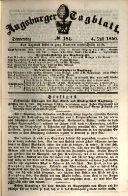 Augsburger Tagblatt Donnerstag 4. Juli 1850