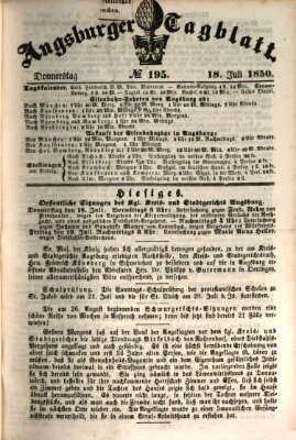 Augsburger Tagblatt Donnerstag 18. Juli 1850