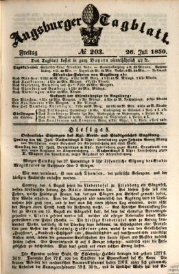 Augsburger Tagblatt Freitag 26. Juli 1850