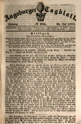 Augsburger Tagblatt Sonntag 28. Juli 1850