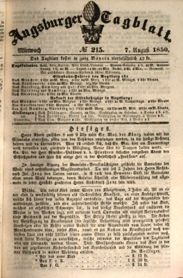 Augsburger Tagblatt Mittwoch 7. August 1850