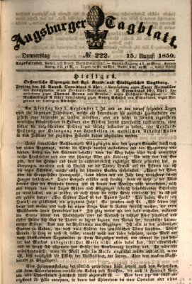 Augsburger Tagblatt Donnerstag 15. August 1850