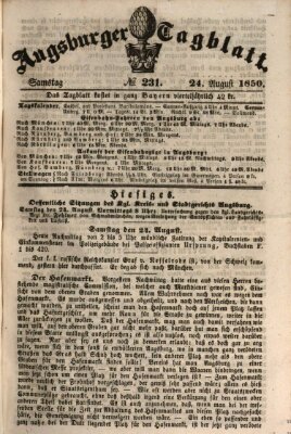 Augsburger Tagblatt Samstag 24. August 1850