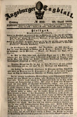 Augsburger Tagblatt Sonntag 25. August 1850