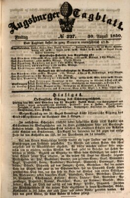 Augsburger Tagblatt Freitag 30. August 1850