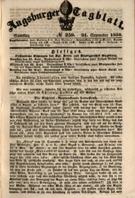 Augsburger Tagblatt Samstag 21. September 1850